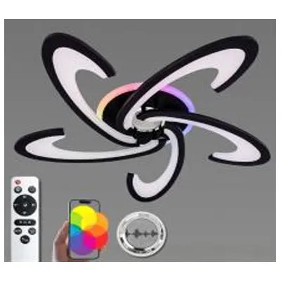 Люстра світлодіодна 76 Вт чорна   RGB + музична 1274/51 VALESO