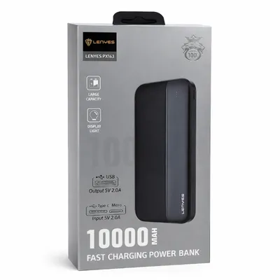 POWER BANK Lenyes PX163 10000 мАг li-ion два USB виходи п303