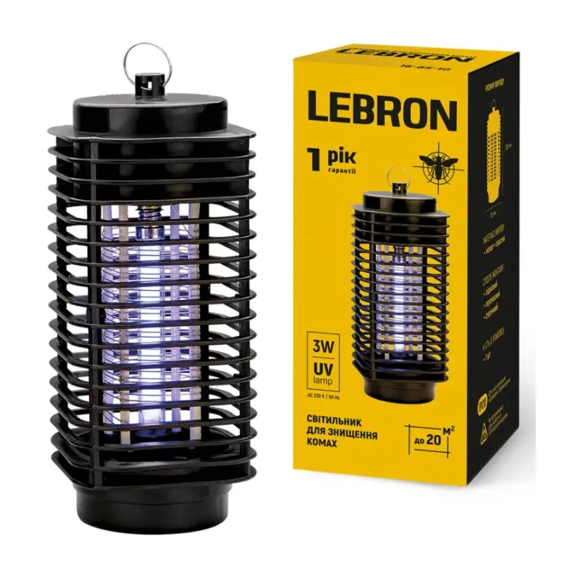 Світильник для знищення комах 3 Вт ультрафіолетовий П5089 LEBRON 