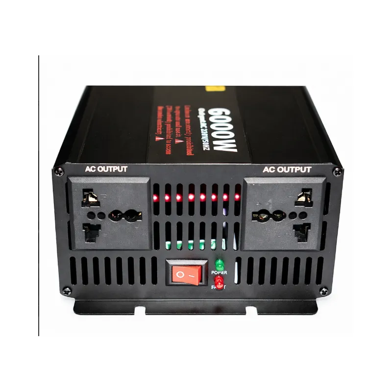 Перетворювач напруги ERYUAN 12–220 В MX-6000 Вт, чиста синусоїда, LCD-дисплей, інвертор від акумулятора п297  - фото 1