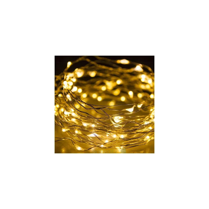 Гірлянда роса 30 mini LED 3м на батарейках (2АА) тепла біла 8224 