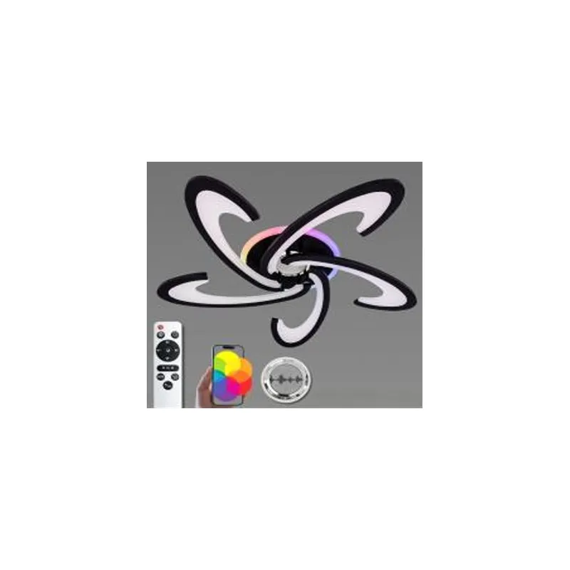 Люстра світлодіодна 76 Вт чорна   RGB + музична 1274/51 VALESO 