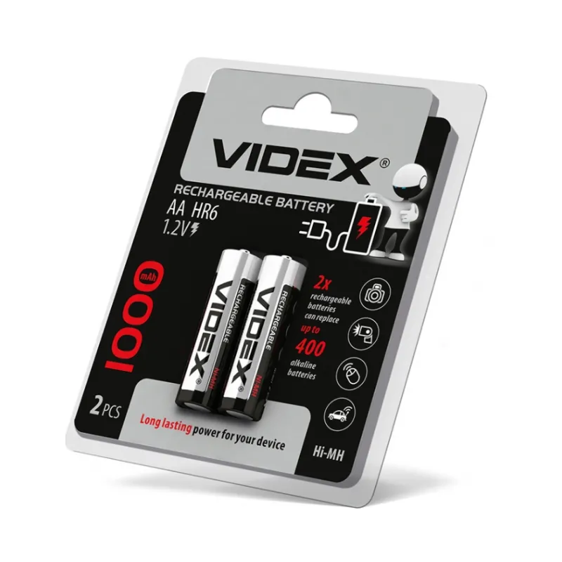 Акумулятор AA HR6 (пальчик) 1,2V  1000 mAh 9002 Videx 