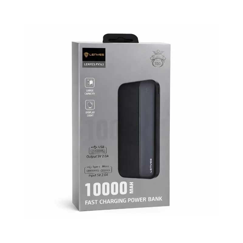 POWER BANK Lenyes PX163 10000 мАг li-ion два USB виходи п303 
