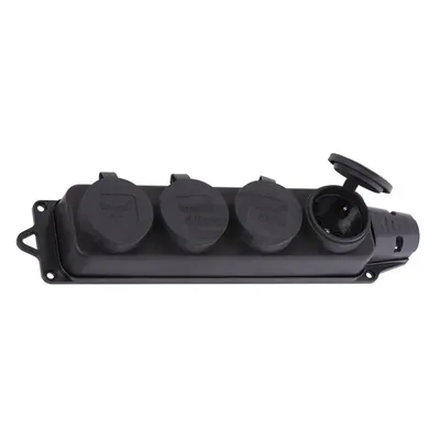 Колодка 4 гнізда с заземленням 2Р+Е, з  кришками, каучук IP44 0582 Lezard