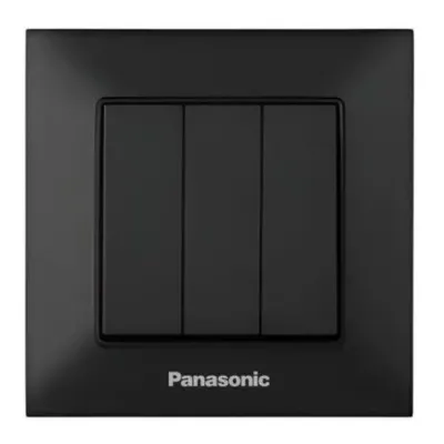 Вимикач Arkedia Slim потрійний  чорний 541 Panasonic