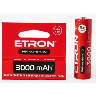 Акумулятор 18650 3000 mAh 0737 ETRON