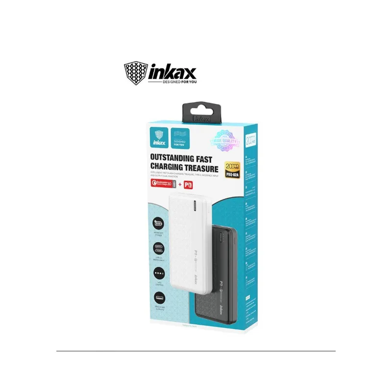 POWER BANK Зовнішній акумулятор Inkax PBQ-02A PD+QC 3.0 20000 код 10158 