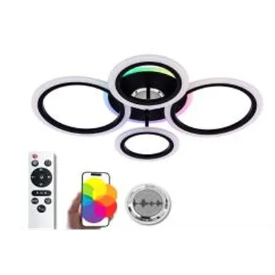 Люстра світлодіодна 46 Вт чорна  RGB + музична 1270/41 VALESO