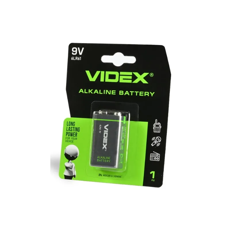 Крона 6LR61 9V лужна 2060 Videx 