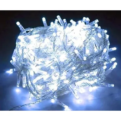 Гірлянда 100LED 9 м прозорий провід білий  2442