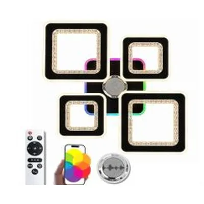 Люстра світлодіодна 86 Вт чорна  RGB + музична 1275/41 VALESO