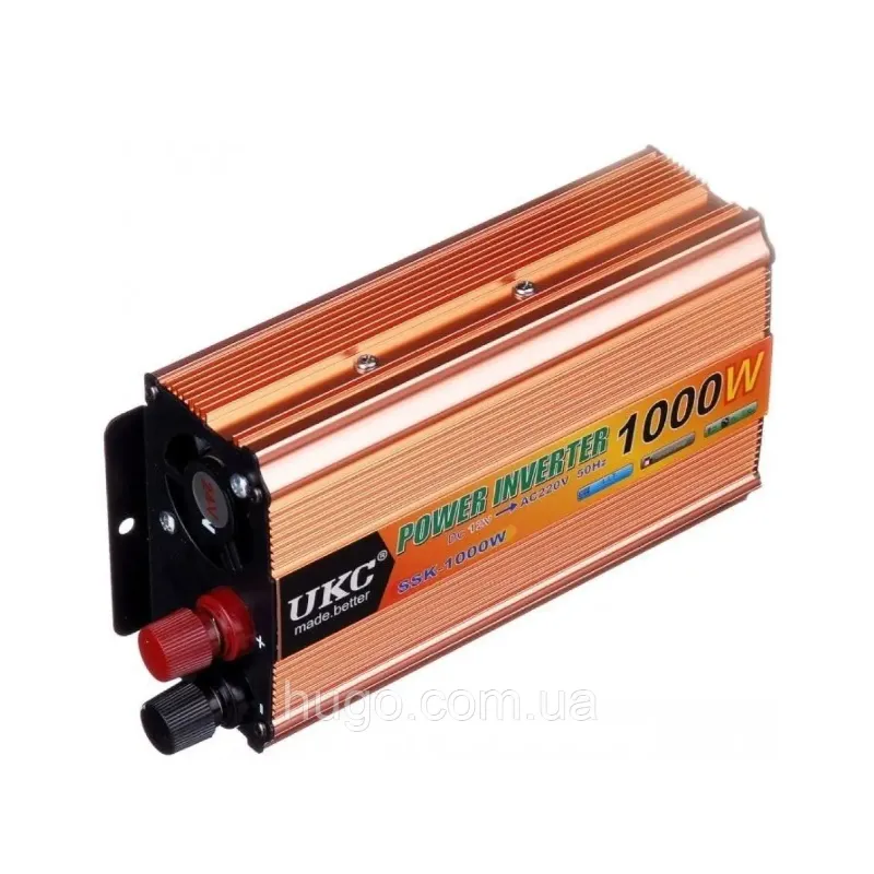 Інвертор 12V-220V, UKS-1000W з USB модифікована синусоїда  код 10178 