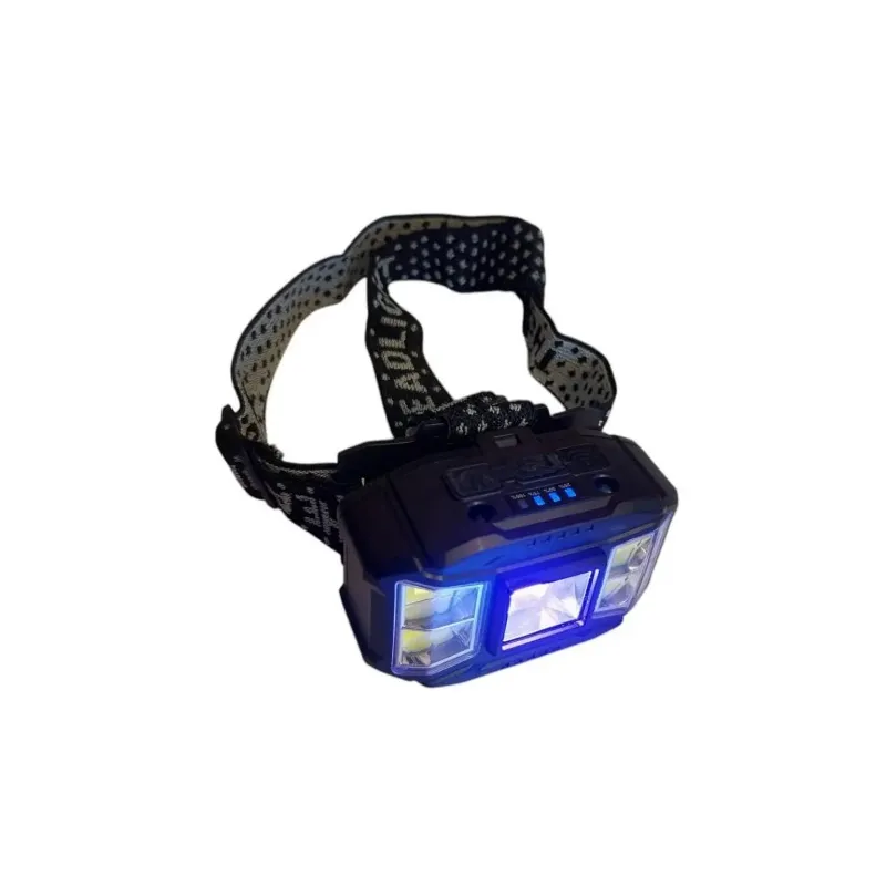 Ліхтар налобний HC-618S 5COB 1*18650 біле + червоне + UV датчик руху 8101 