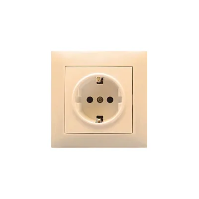 Розетка Velena одинарна крем з заземленням 5627 Right Hausen