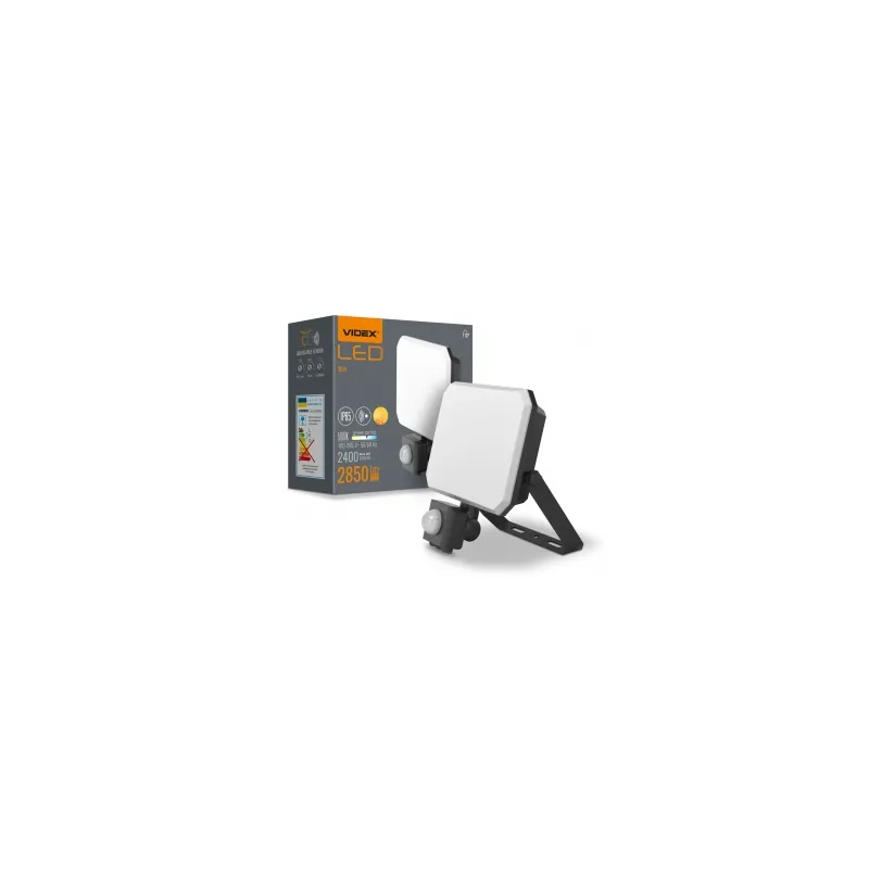 Прожектор VLE-F3-0505B-S 50 Вт, 5000К, 4750 Лм  з датчиком руху 10106 Videx 