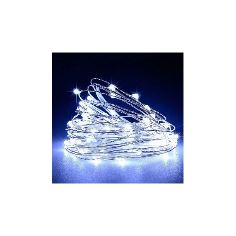 Гірлянда роса 50 mini LED 5м на батарейках (2АА) холодний білий 0247 