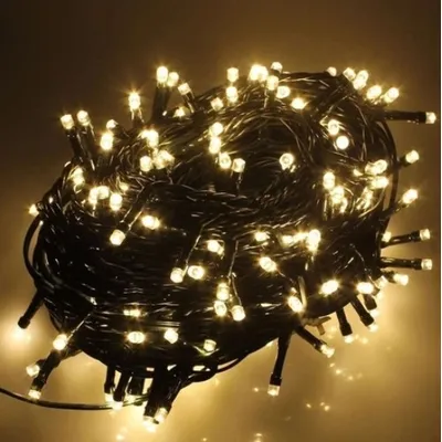 Гірлянда 400LED  чорний провід тепла біла  0814