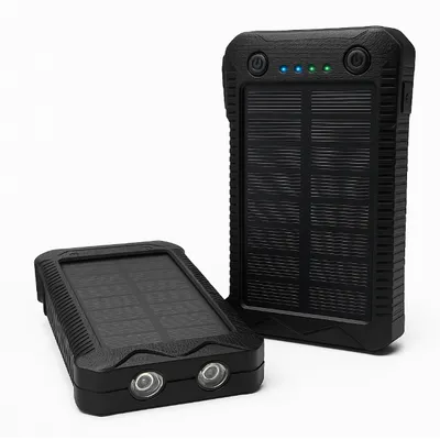 POWER BANK Повербанк-сонячна батарея 20 000 мА·год – універсальний зовнішній акумулятор з сонячною панеллю, двома USB-виходами та ліхтариком код 10162