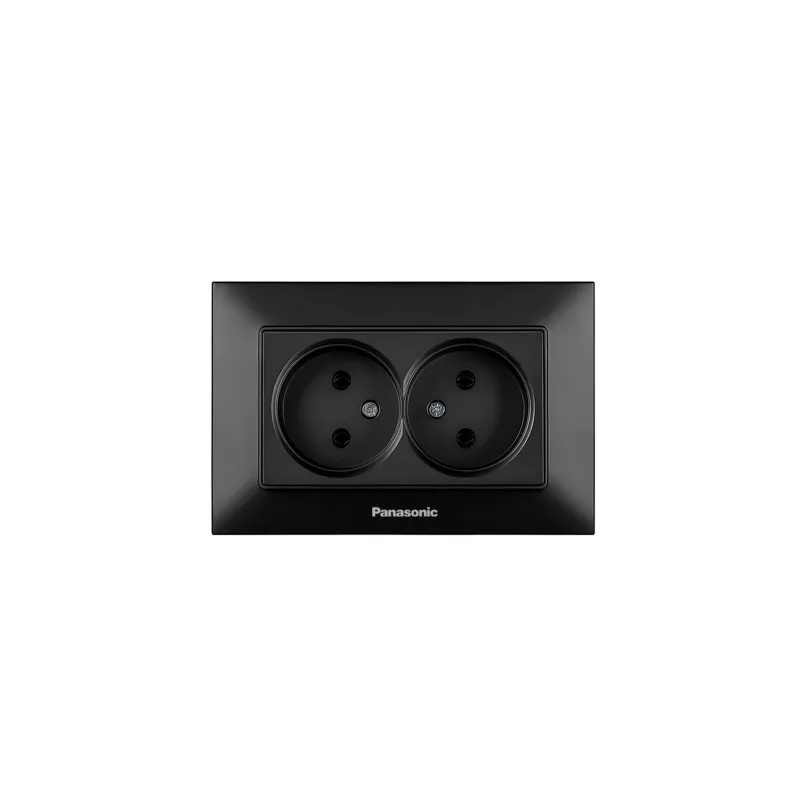Розетка Arkedia Slim подвійна  чорна 0684 Panasonic 