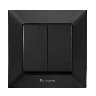 Вимикач Arkedia Slim подвійний  чорний 5869 Panasonic