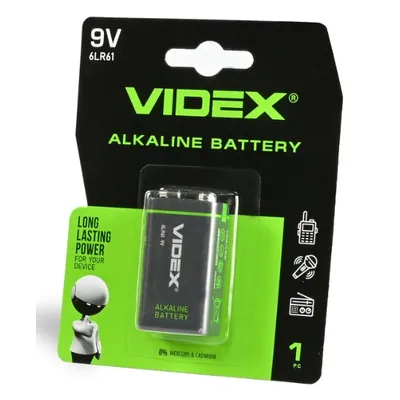 Крона 6LR61 9V лужна 2060 Videx