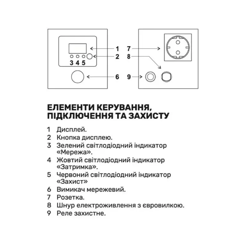 Стабілізатор напруги ARUNA SD 1000 (600Вт) для котла та холодильника. Релейний, захист від 140-260В п157  - фото 2