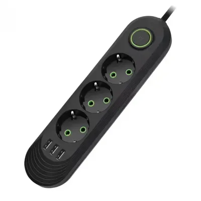 Подовжувач Мережевий фільтр POWER STRIP YS-301 (3 USB) 2 м п268