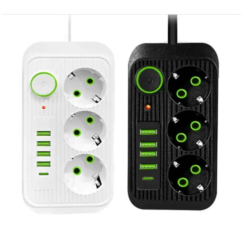 Подовжувач Мережевий фільтр 2500Вт, 1.85м, (3×220В+4×USB+1×Type-C) F09U код п158  - фото 1