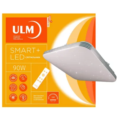 Світильник накладний ULMS SMART S01-S-400-90-L12 90 Вт, 7200 Лм, квадрат 43*43 см 18449 ULM